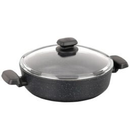 Korkmaz Ornella Non Stick 10 Inch 3.5 Liter Low Casserole with Lid in