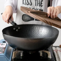Konco Pure Iron wok cast iron pan Non-coated Pot General use for Gas