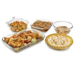 6-Piece Glass Bakeware Casserole Baking Dish Set - Microwave and Oven