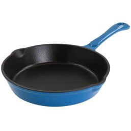 MegaChef Enameled Round 8 Inch PreSeasoned Cast Iron Frying Pan in