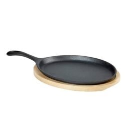 9-inch Cast Iron Flat Skillet Frying Pan Griddle with 10.5-inch Oval