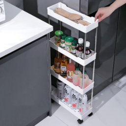 3/4 Tier Movable Gap Storage Rack Rolling Utility Cart Storage Shelf