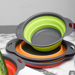 1pcs Silicone vegetable and fruit cleaning and drainage basket