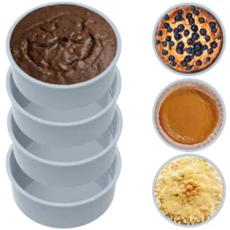 4pcs Silicone Cake Tin 6.3in Round Silicone Cake Moulds Non-Stick Air