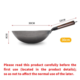 Iron Pot Household Frying Pan Traditional Hand Forged Without Coating
