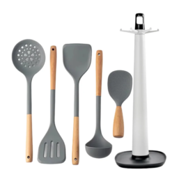 NEW Silicone Spatula Non Stick Pan Wooden Handle Silicone Vegetable