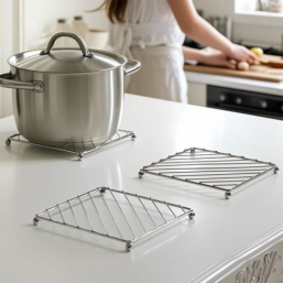 Square Metal Pot Mat Coasters Heat Insulation Pad for Bowl Dish