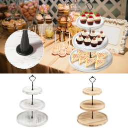 3 Layer Wood Cake Display Cupcake Tray for Stand Snack Dessert Wedding