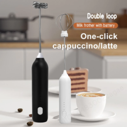 Electric Milk Frother 2 In 1 Rechargeable  Blender Stainless Steel 3