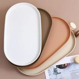Fruit Plate Dessert Tray Stackable Oval Food Serving Tray Free Bone