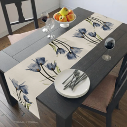 Tulip Linen Table Rustic Farmhouse Style Table Runner 13X70