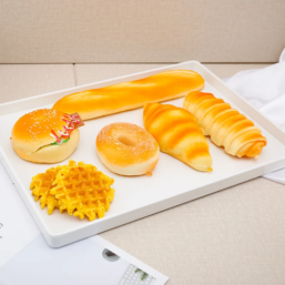 White Plastic Serving Trays, Large Unbreakable Reusable Rectangular