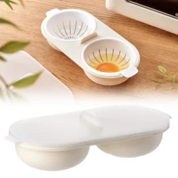 Microwave Egg Poacher Food Grade Cookware Double Cup Egg Boiler
