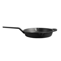Cast Iron Handle Tawa with Long Handle, Shallow Frying Pan for Roti,